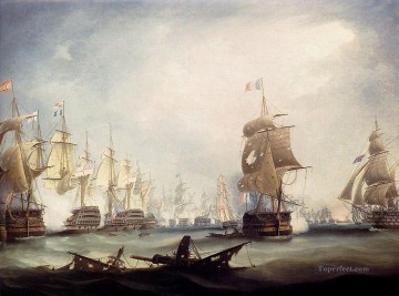 Warship Painting - the battle of trafalgar 1805 warships